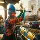 A rabid Cyberpunk 20177 fan swings a katana while demanding more content.